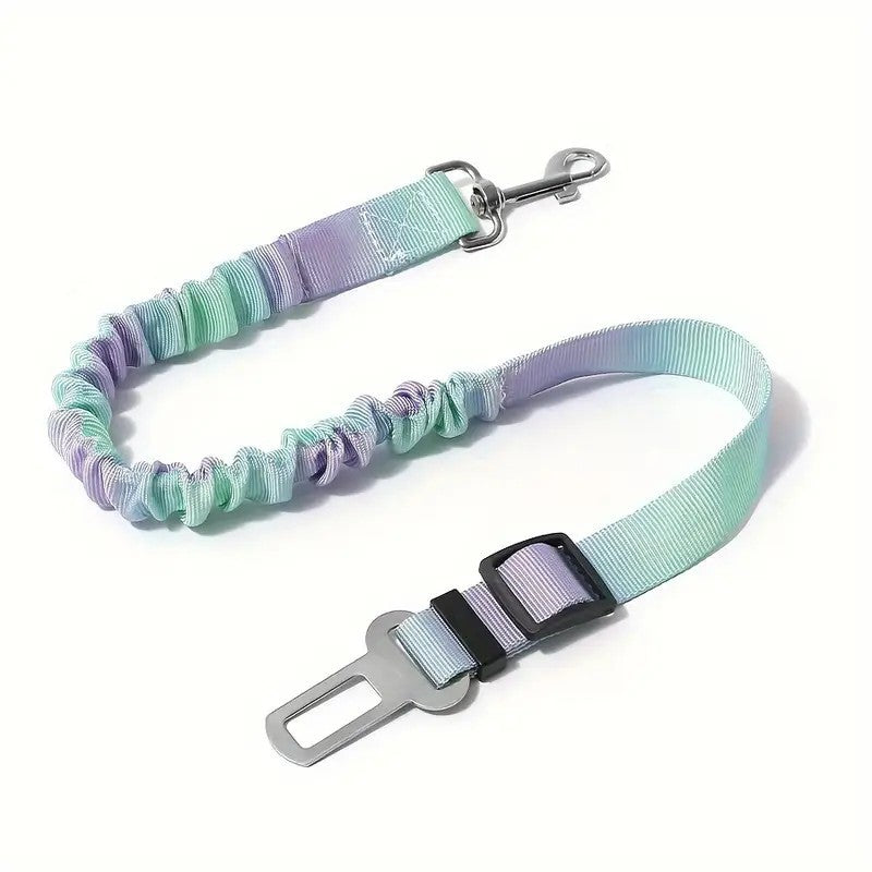 Gradient elastic dog car seat belt in 3 colour options