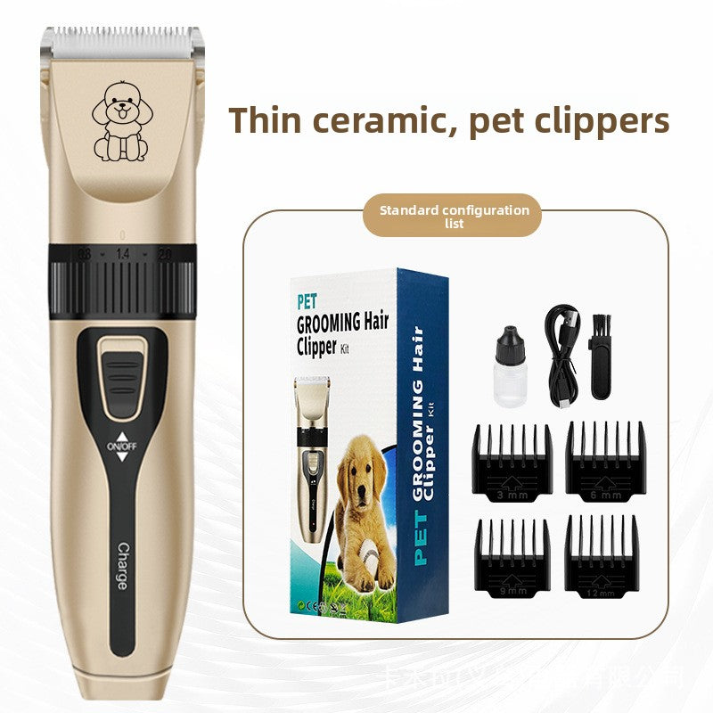 Ceramic Blade Pet Shaver with Guide Combs and Spare Blade Heads