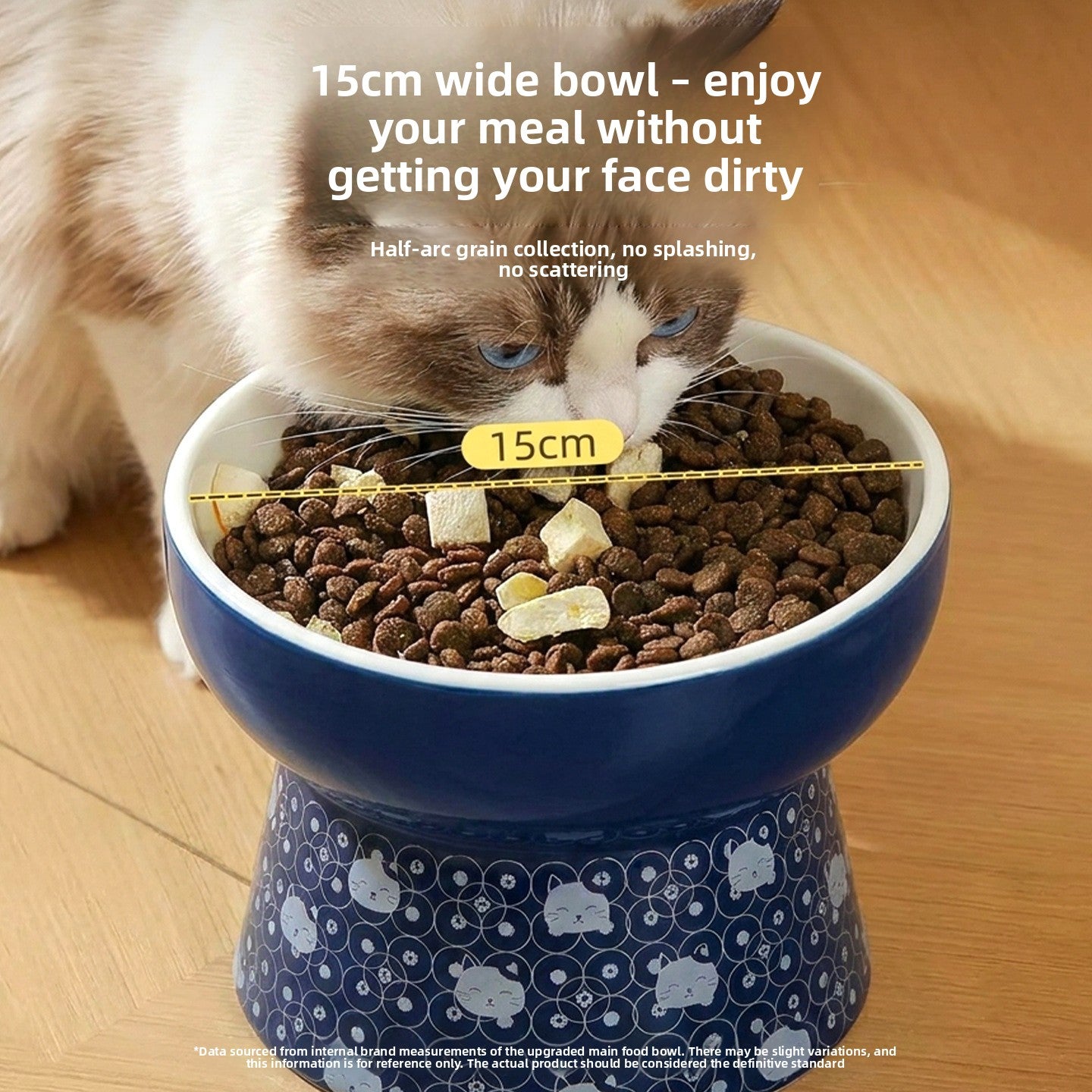 Ceramic Pet Bowl in Cat Head, Slanted or Flat Water Styles with Anti-Knock Stable Base