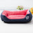 Rectangular cotton dog bed with leopard print Oxford cloth outer