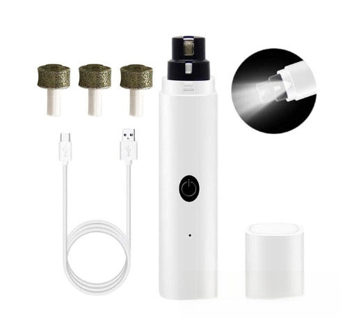 Electric Pet Nail Grinder with USB Charging and Replaceable Grinding Heads