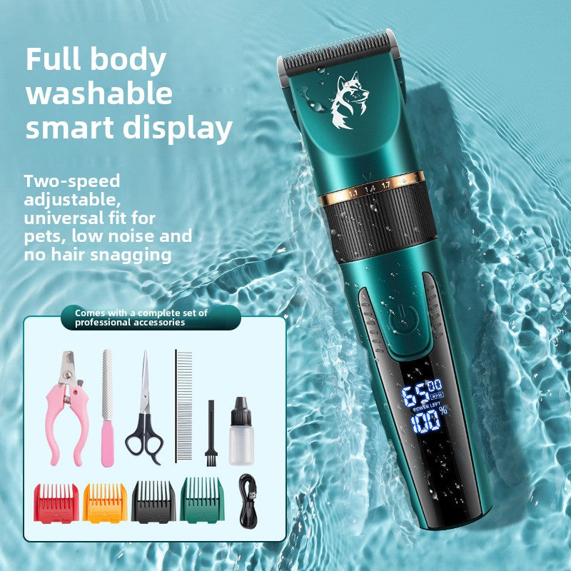 Waterproof Pet Hair Clipper with Guide Combs, Quiet and Rechargeable