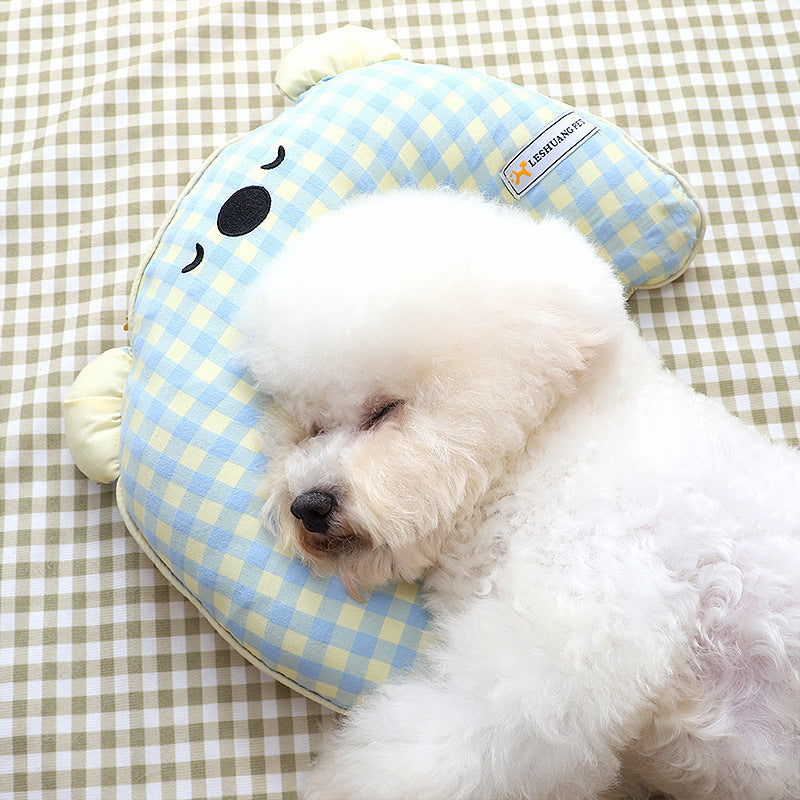Sea salt green bear dog chin pillow in soft cotton, photo 5