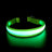 LED light up dog collar with breakaway buckle in Green, close-up detail