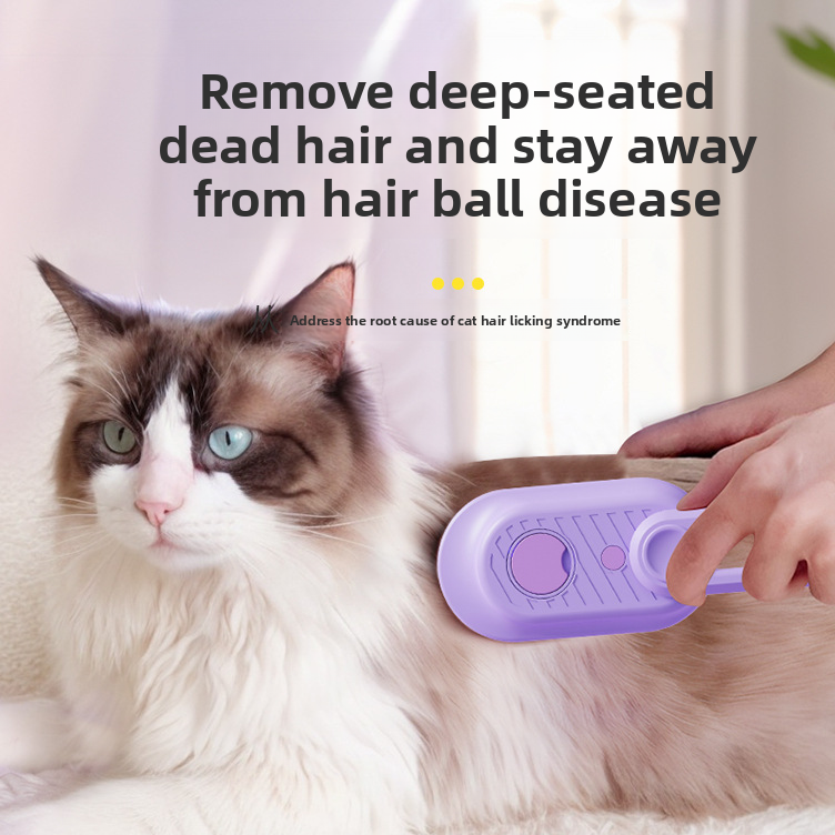 Pet Steam Spray Grooming Brush with Rotating Head for Cats and Dogs
