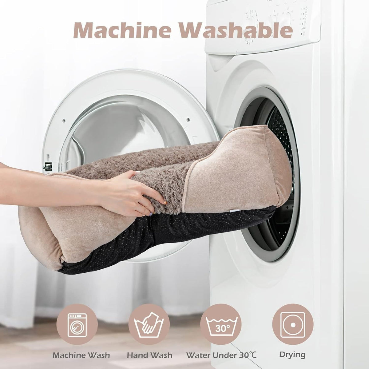 Soft washable pet bed for dogs and cats