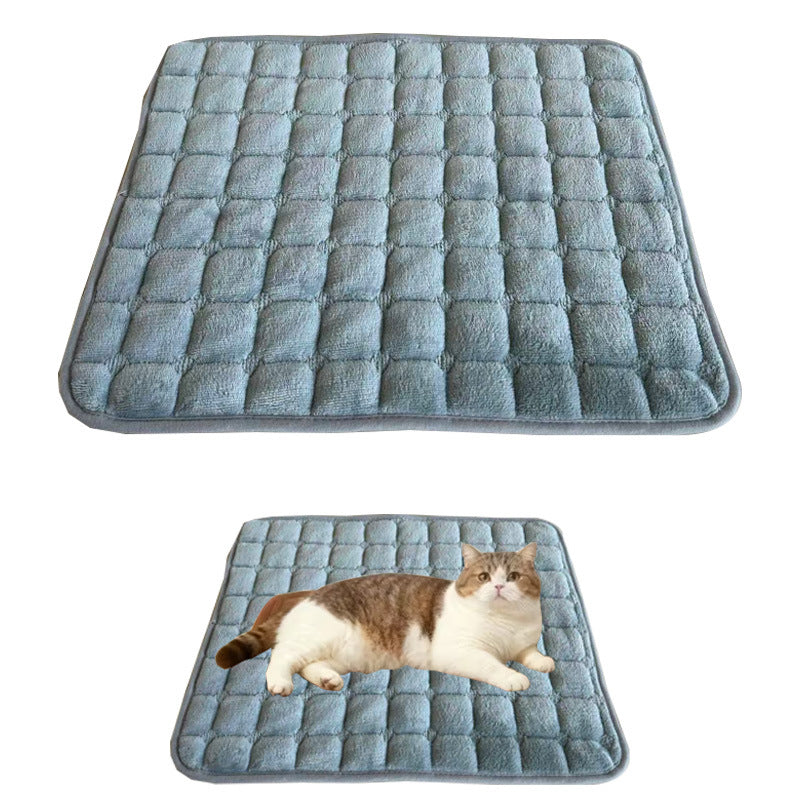 Self-warming suede pet mattress in dark brown colour