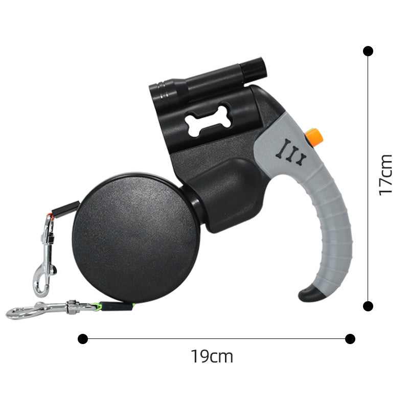Dual retractable lead for two dogs, ideal for walking two dogs