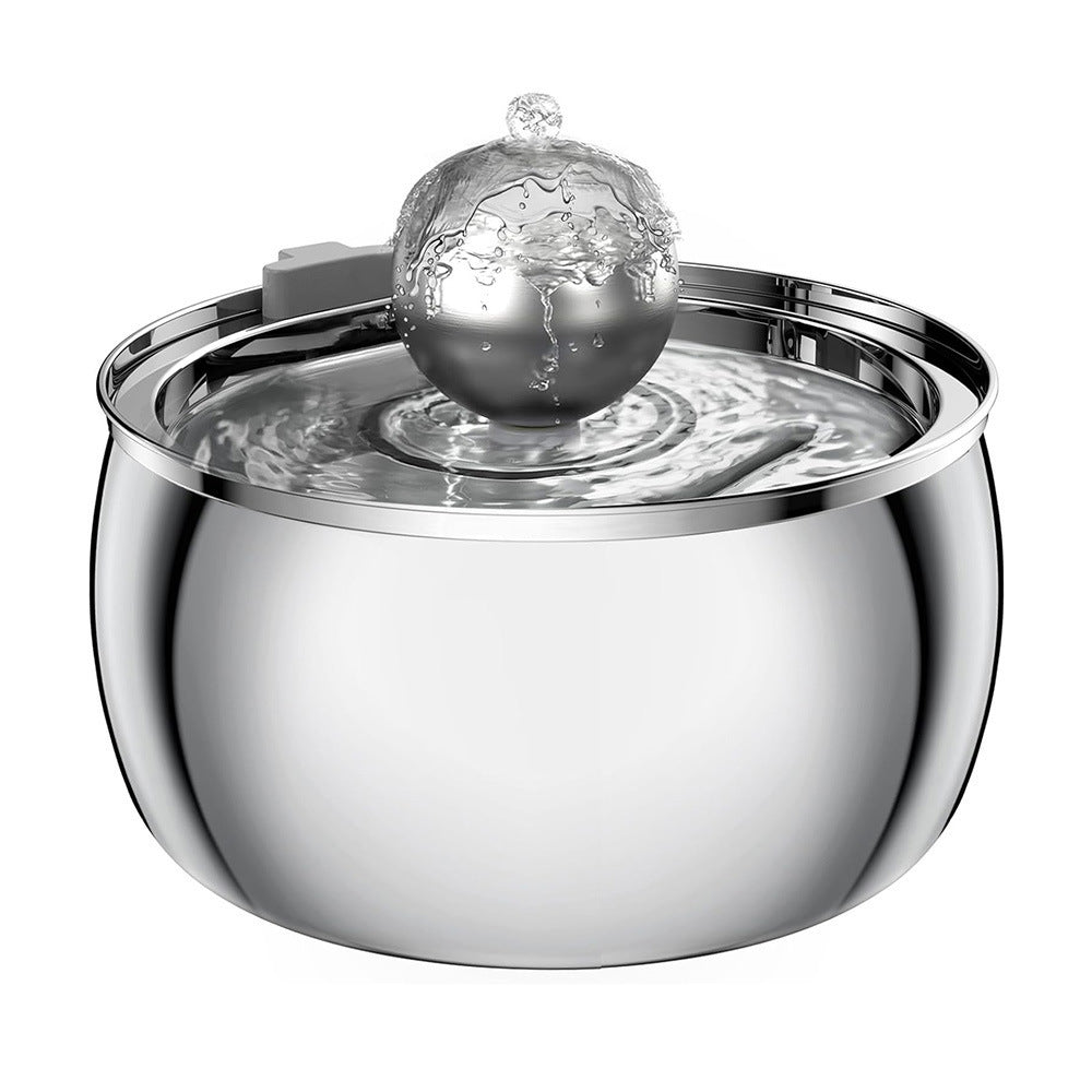 Stainless Steel 4L Pet Water Fountain with Viewing Window for Cats and Dogs