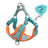 Adjustable nylon vest dog harness with lead in Green with 1.5m Flat Lead, front view