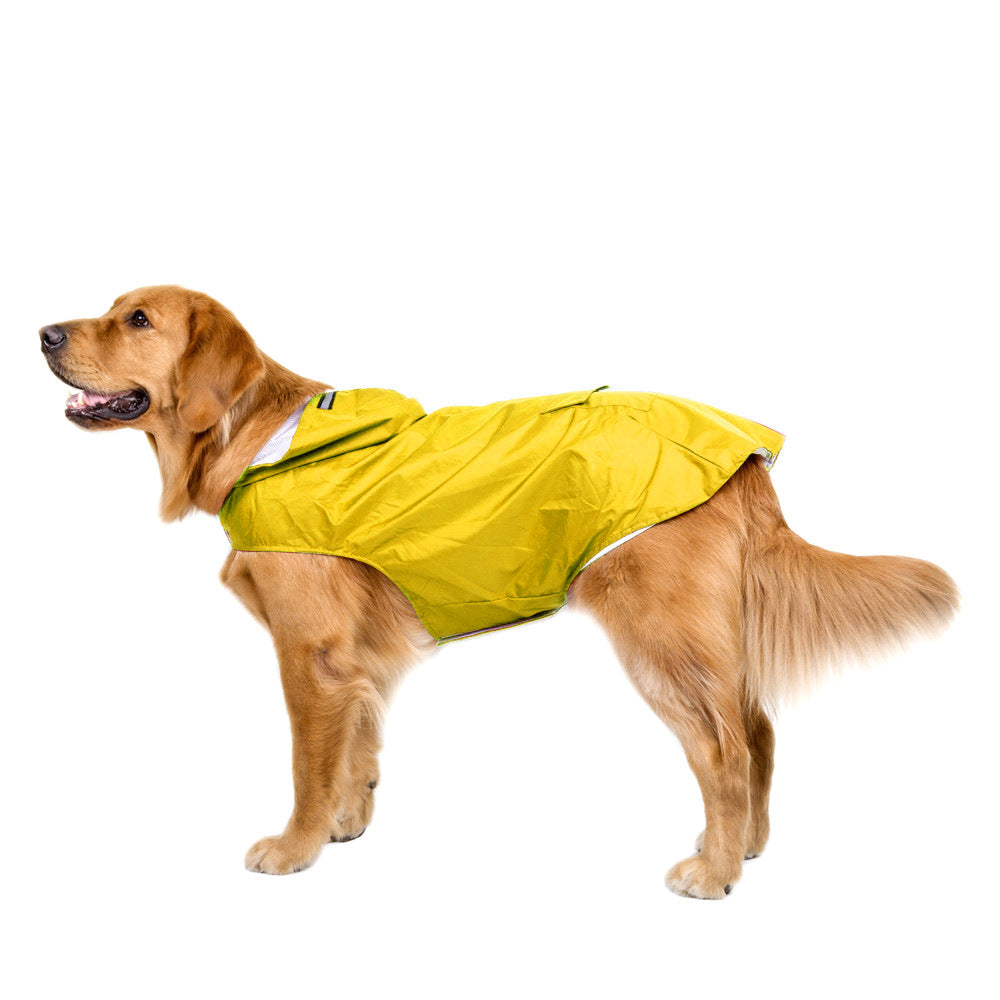Hooded reflective nylon rain poncho for large dogs, product image 14