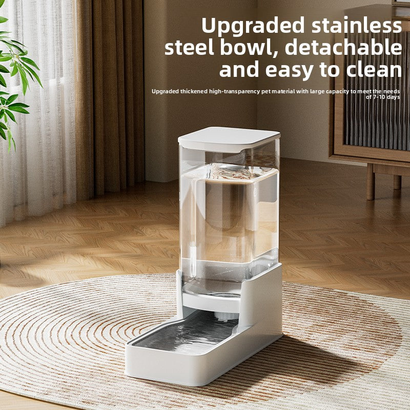 Gravity Pet Water Dispenser and Food Feeder Set for Cats and Dogs, 3.3L to 8.5L