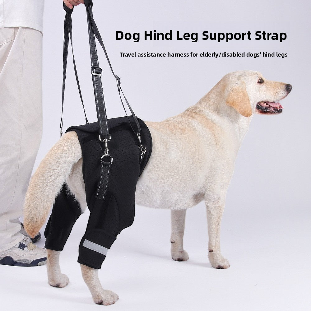 Black dog rear lift support sling with non-slip handles, product image 1