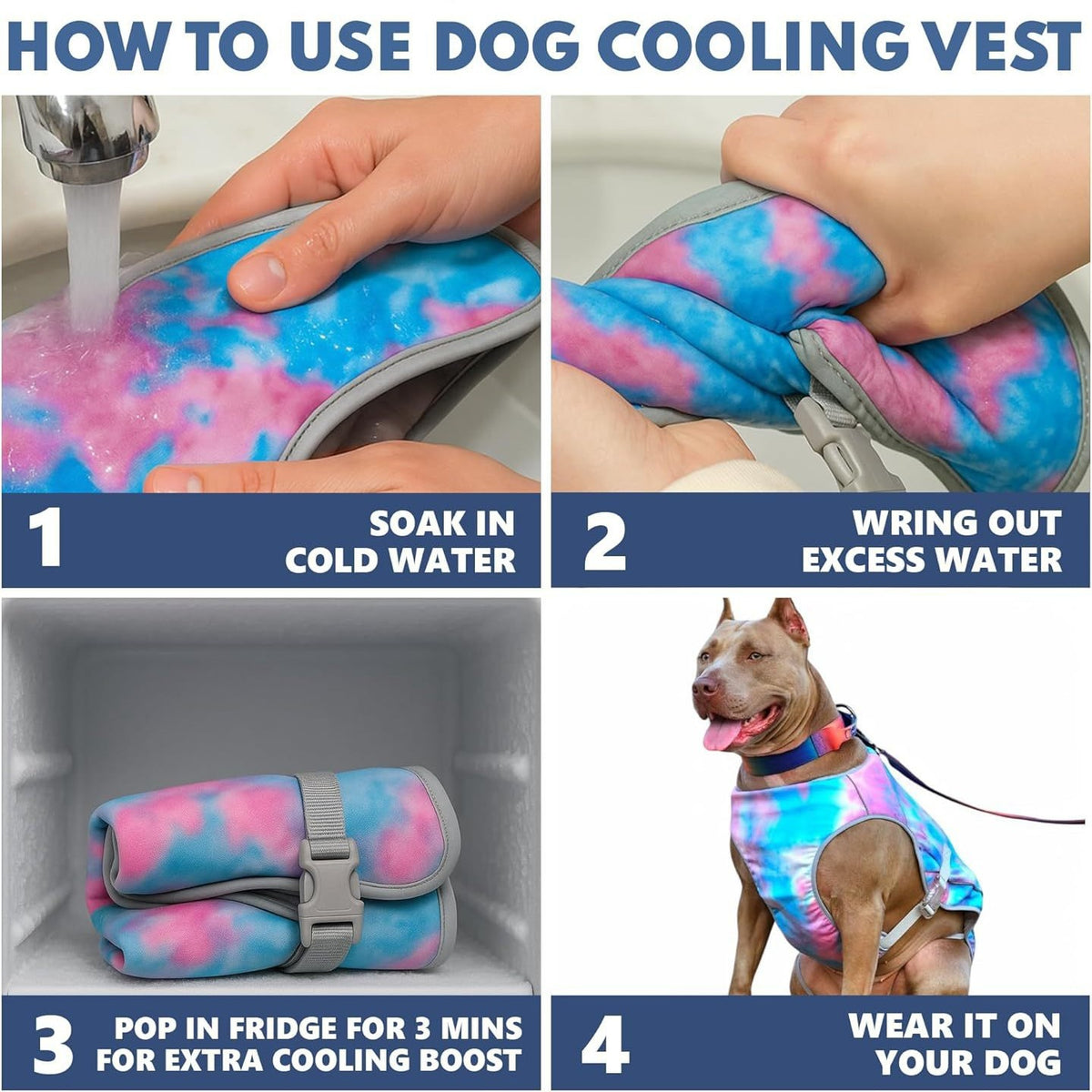 Lightweight tie-dye summer dog vest in polyester, product image 4