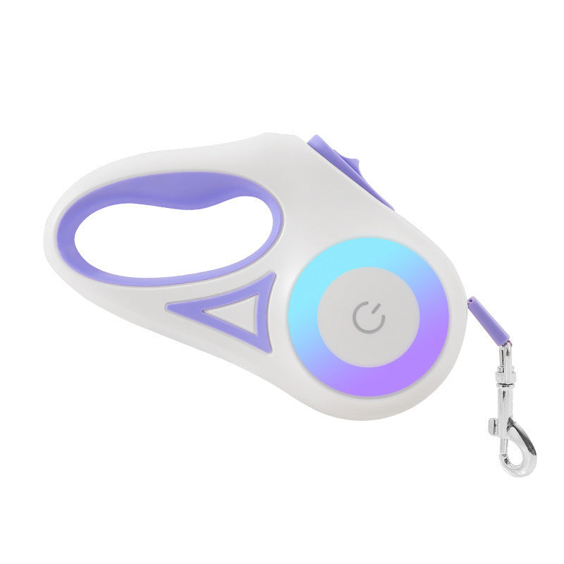 Retractable dog lead in pastel colour with LED light, product image 5