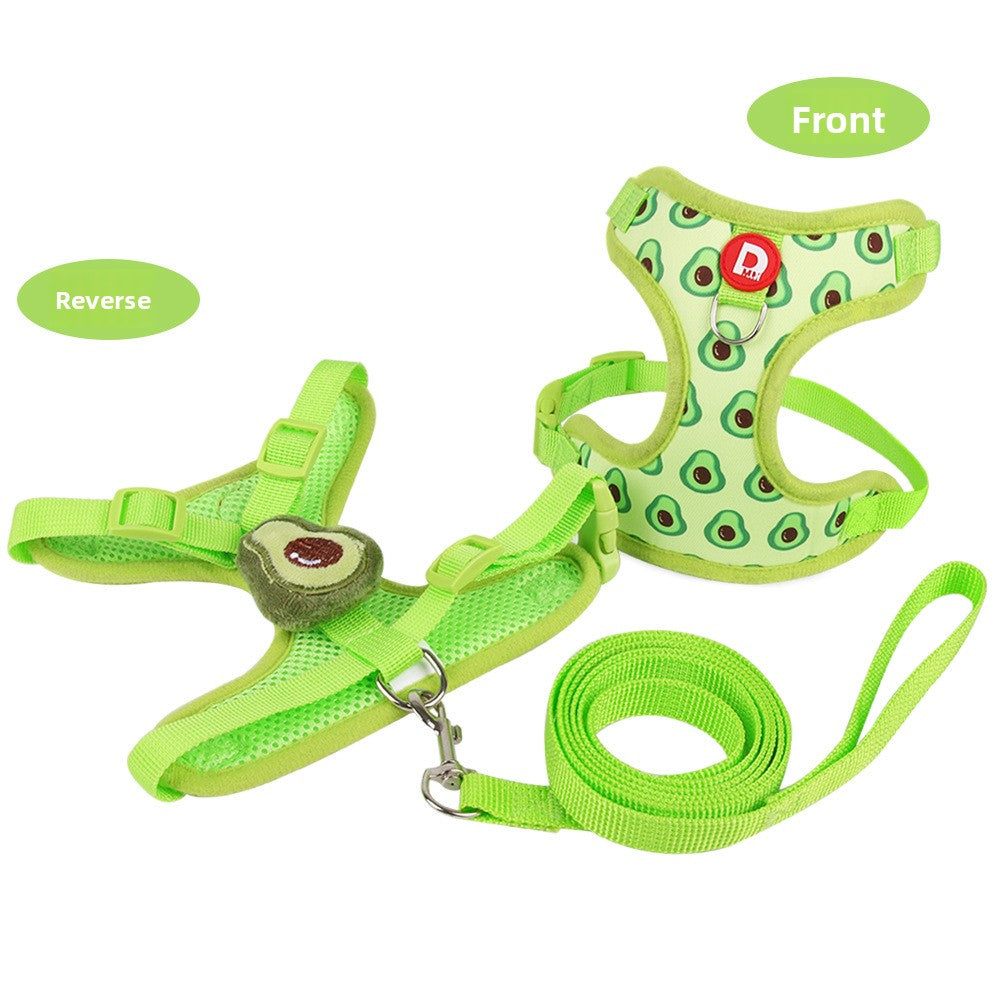 Fruit print dog harness, 4 sizes available from Pet Royale UK