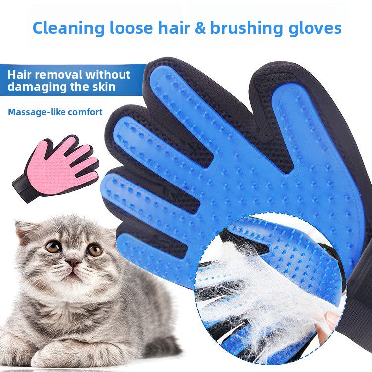 Rubber pet bath and massage glove, main product photo