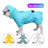Waterproof PU dog raincoat cape with belly cover in Tie Blue, close-up detail