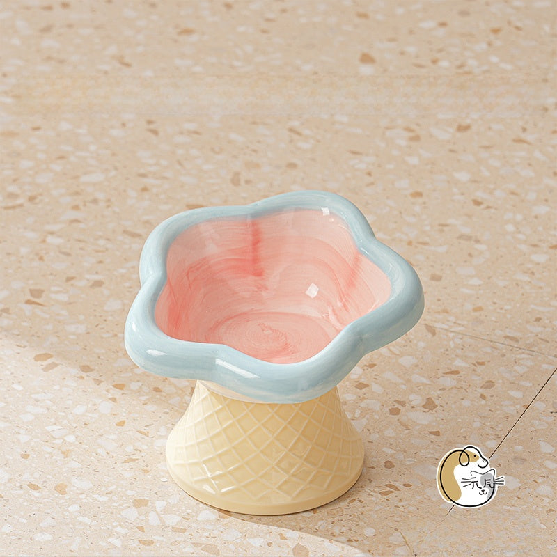 Ceramic Pet Food Bowl with Anti-Spill Design