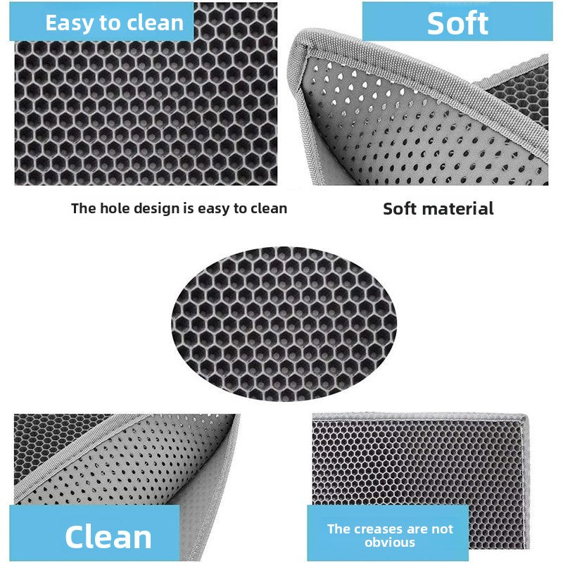 Easy Clean EVA Cat Litter Mat with Anti-Slip Textured Base