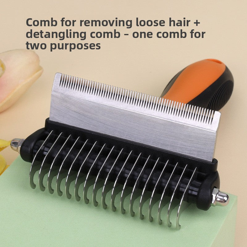 Dog and Cat Grooming Comb, Detangling and Deshedding Undercoat Tool