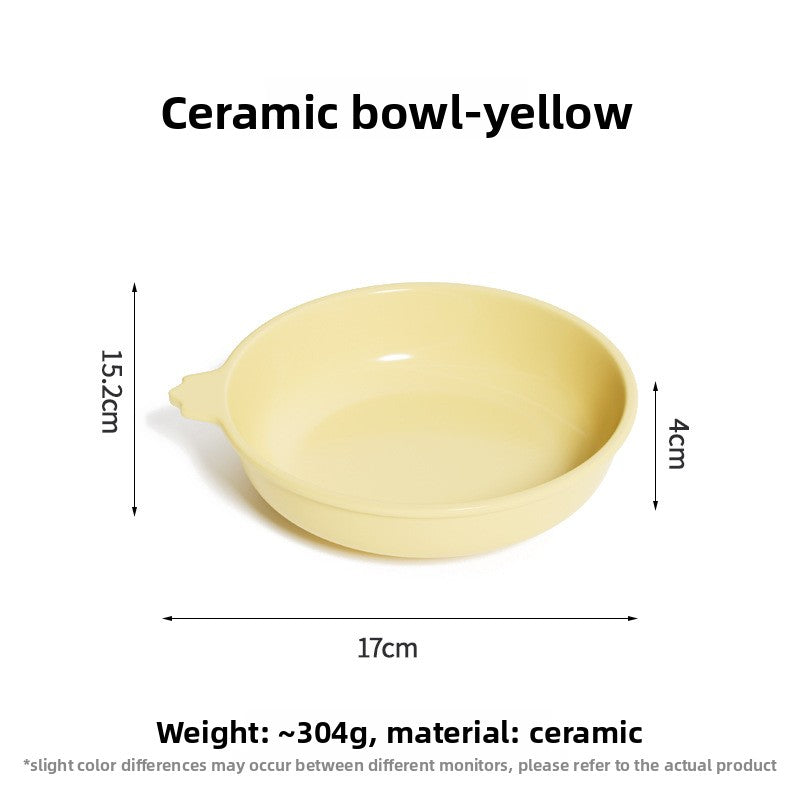 Ceramic Pet Bowl with Elevated Stand for Cats and Dogs in Four Colours