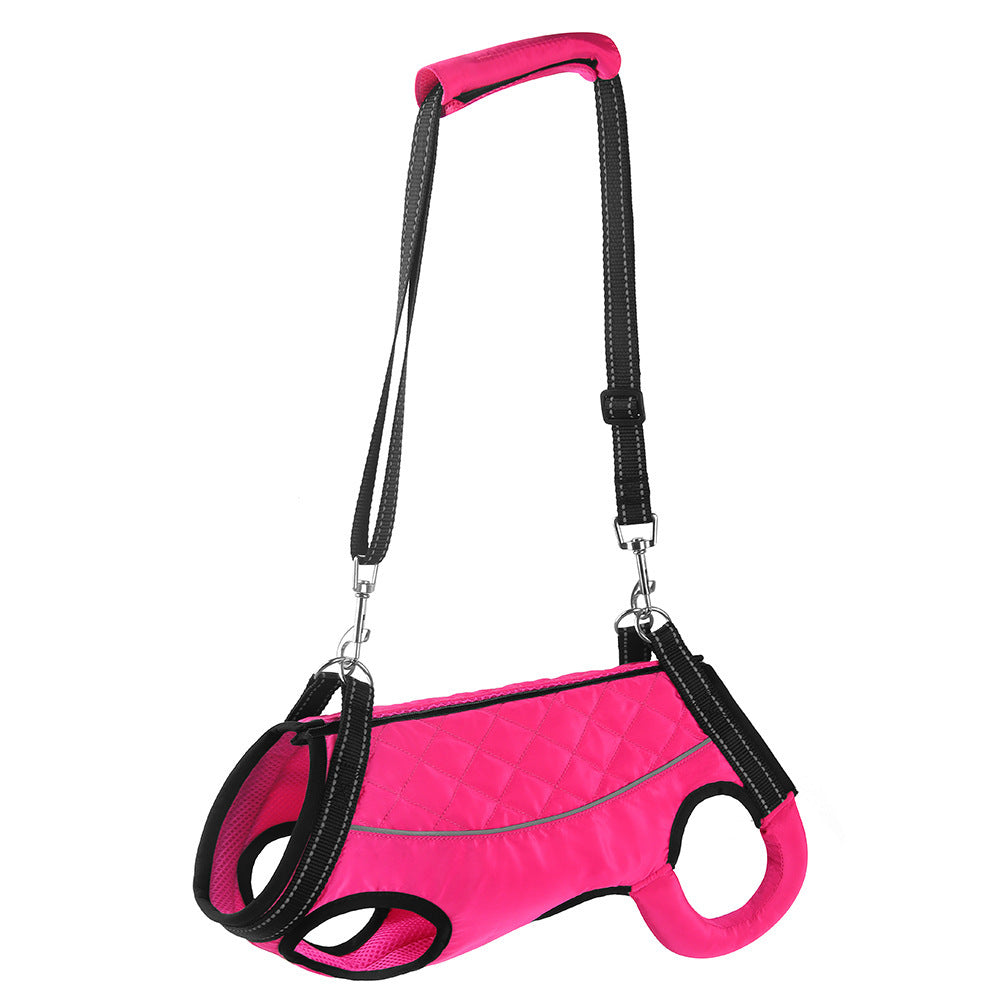 Black chest and back dog support harness with carry handle, product image 23
