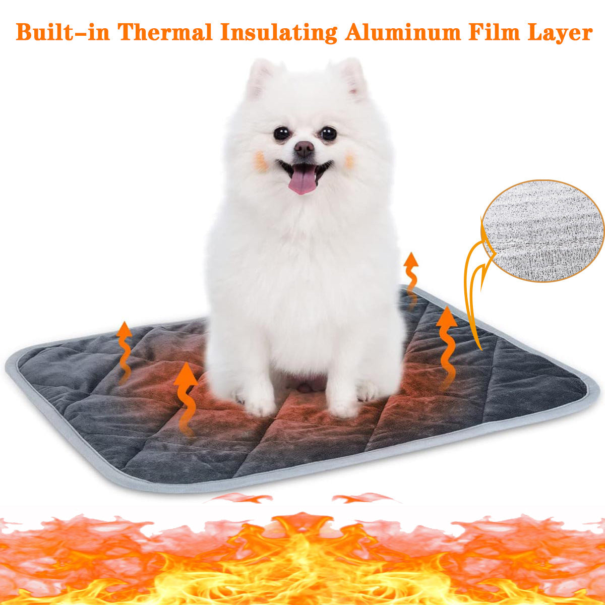Heated pet pad with soft crystal velvet cover, photo 1 of 9