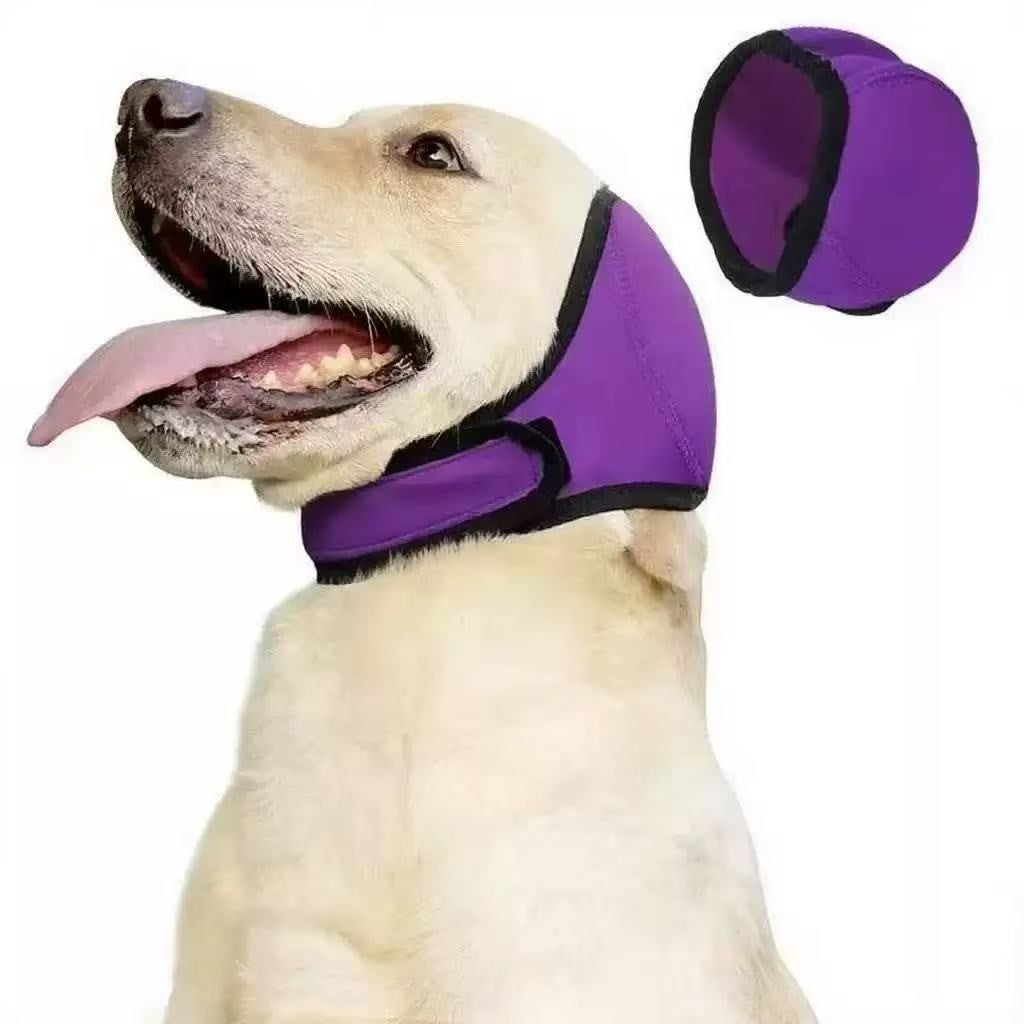 Calming Dog Hood, Neoprene Ear Wrap for Grooming and Noise Anxiety