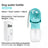 Portable pet drinking and feeding bottle in Pink 500ml, showing size and shape