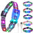 Patterned LED light up dog collar glowing pink at night