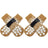 Anti-slip knitted cotton dog socks with grip soles in Leopard Print, showing size and shape
