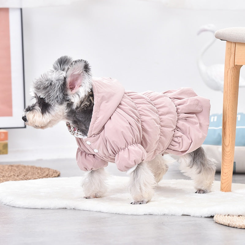 Floral bubble skirt flannel dog dress, available in 2 colours, image 2