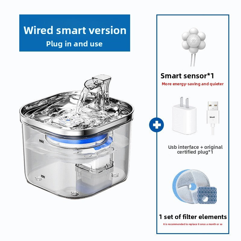Stainless Steel Automatic Pet Water Dispenser with USB