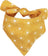 Reversible polyester dog bandana in fun prints in Sun, in a home setting