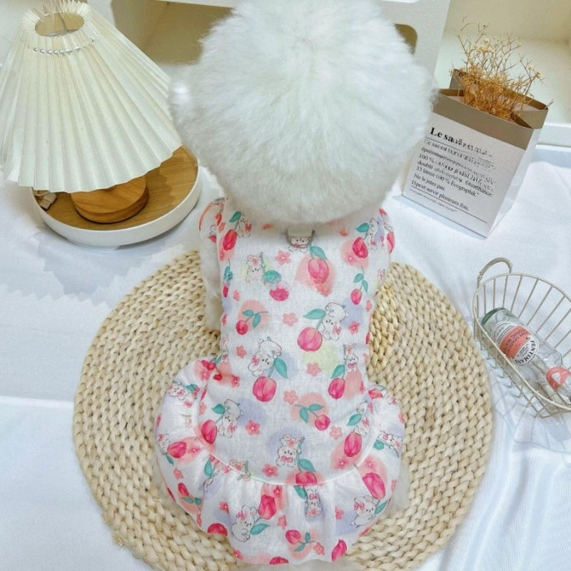 Coral fleece pet dress for dogs and cats, available in 6 colours, image 1
