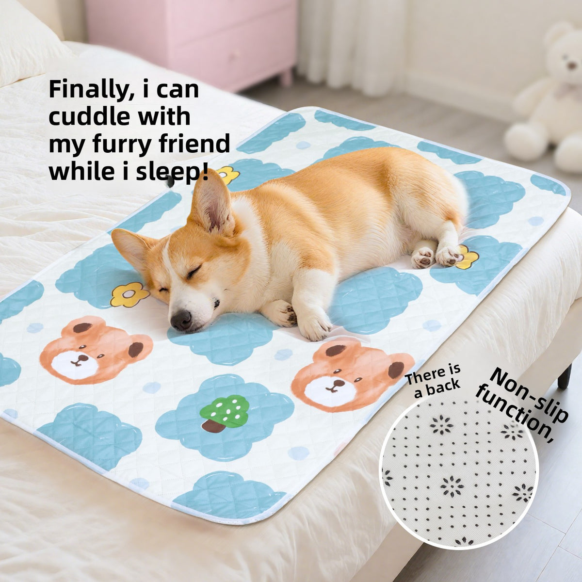 Waterproof non-slip pet mat with cute print, photo 10 of 14