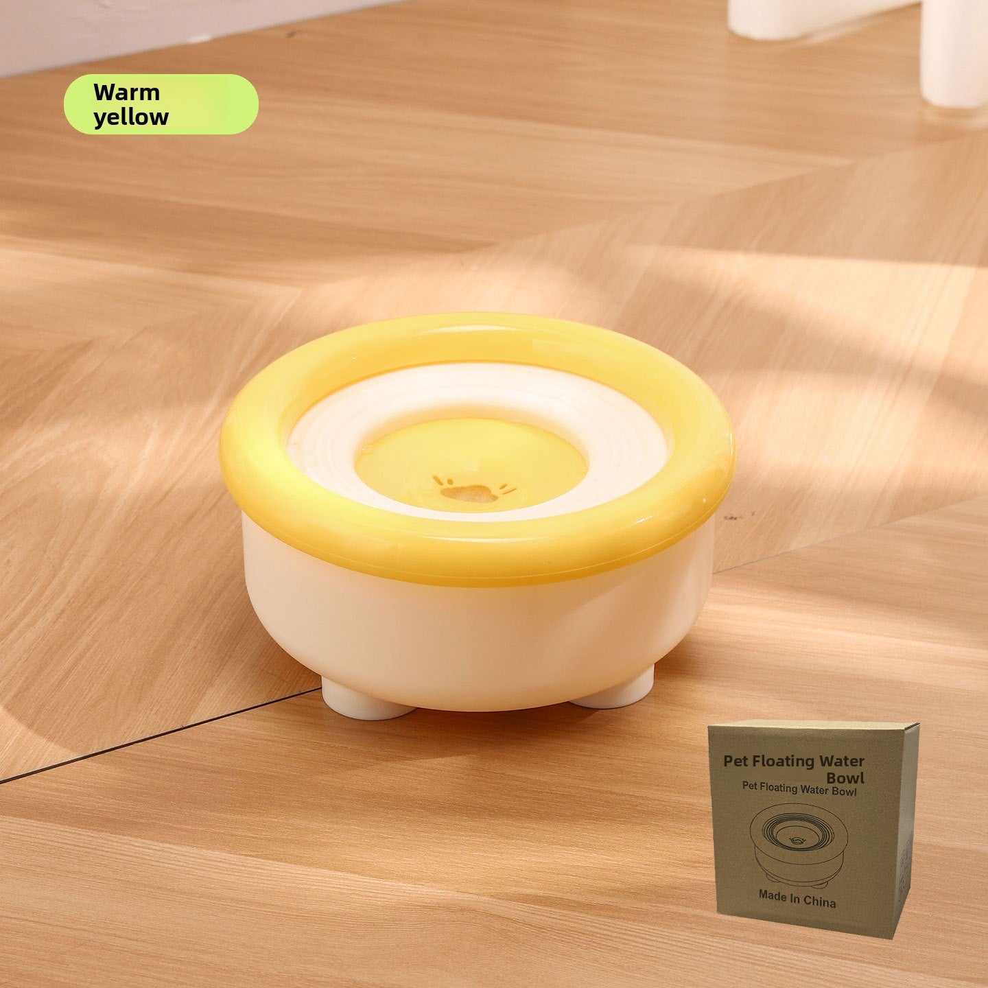 Floating Anti-Wet Mouth Pet Water Bowl with Built-In Filter, Round or Square, 19cm