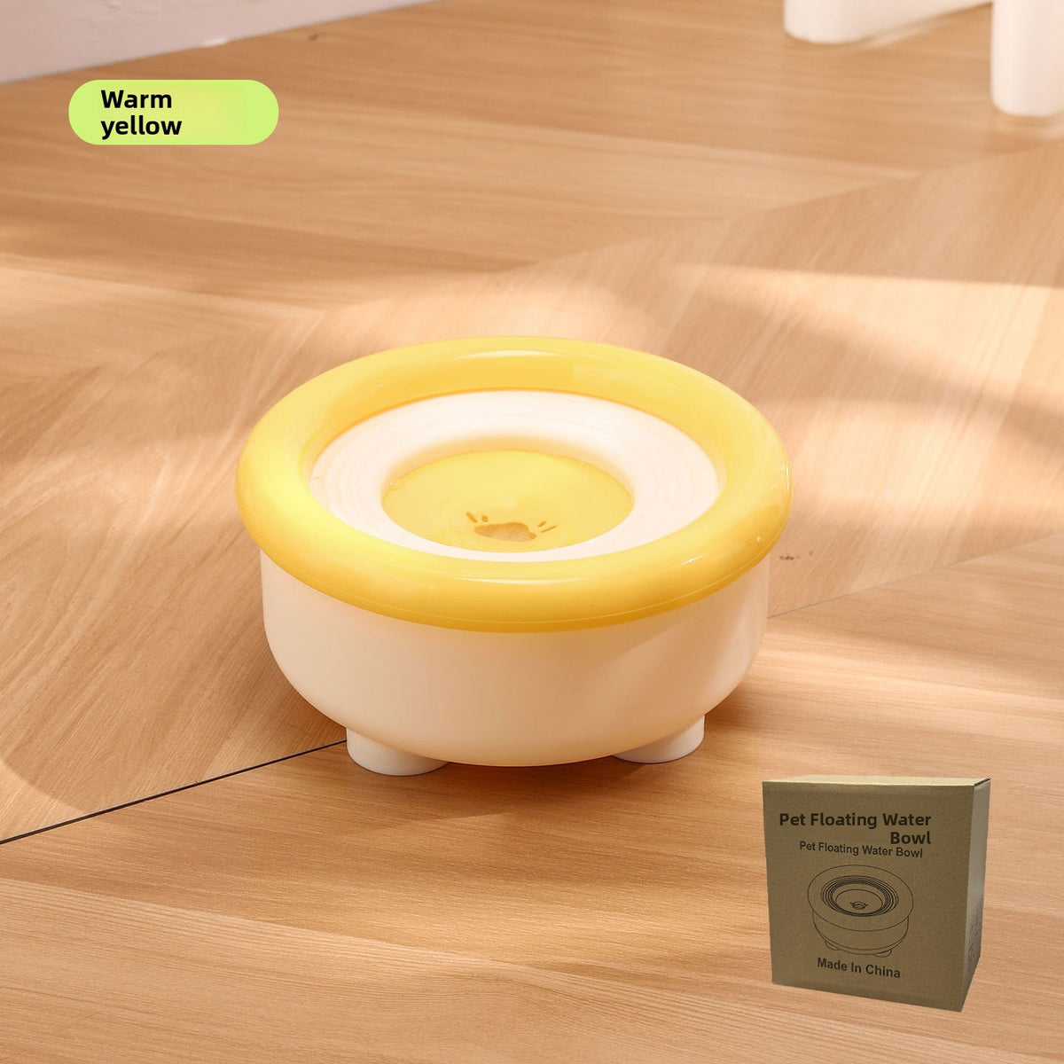 Floating Anti-Wet Mouth Pet Water Bowl with Built-In Filter, Round or Square, 19cm