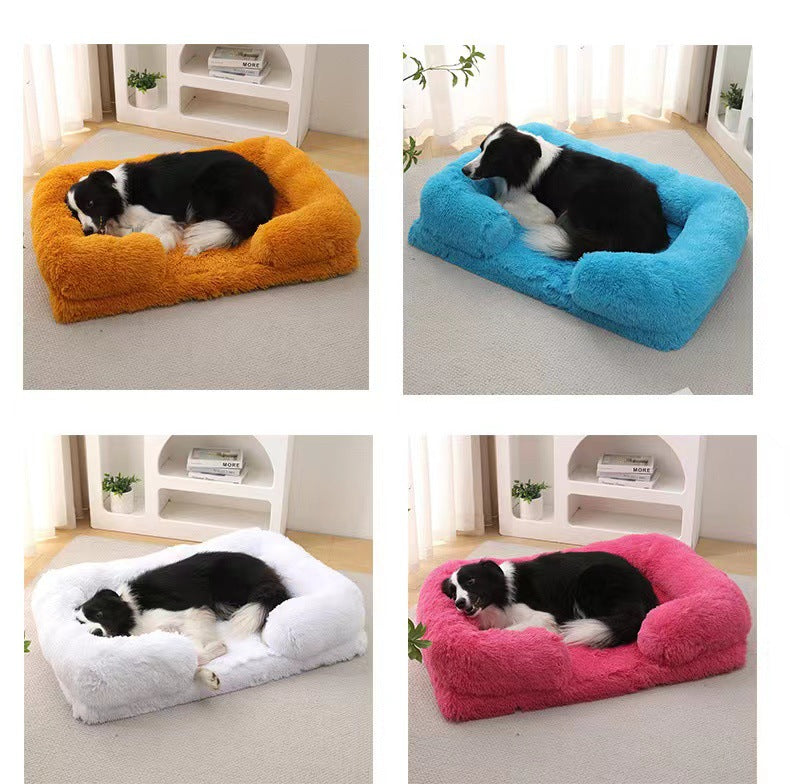 Round Enclosed Plush Cat Bed for Cats and Small Dogs