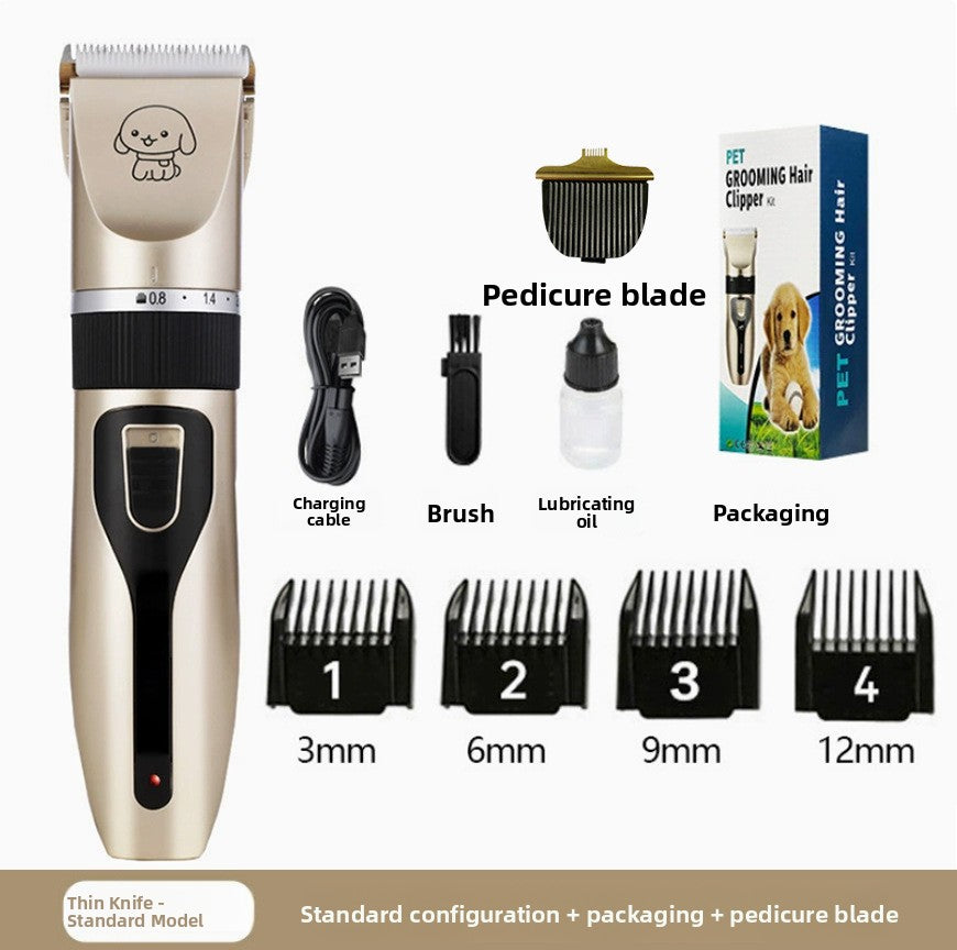 Cordless Pet Hair Trimmer, 6500 RPM with Comb and Scissor Options