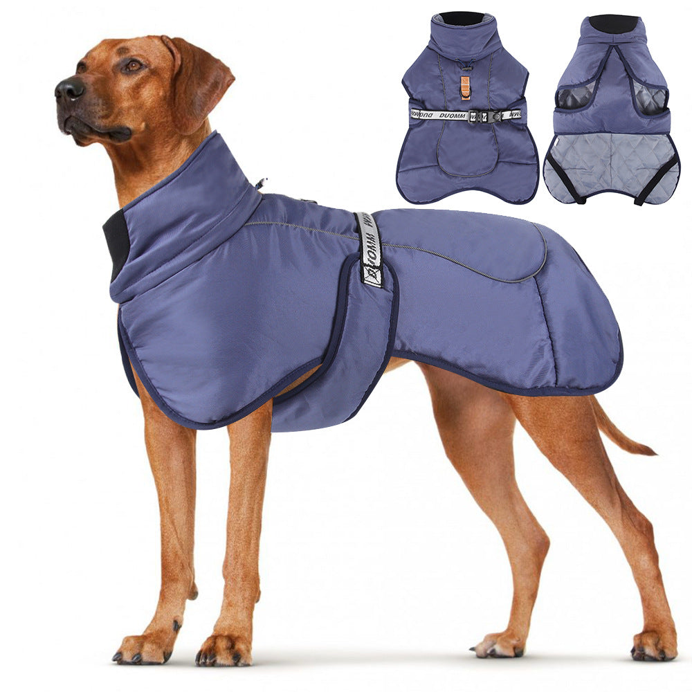 Thick padded reflective burgundy coat for large dogs, product image 13