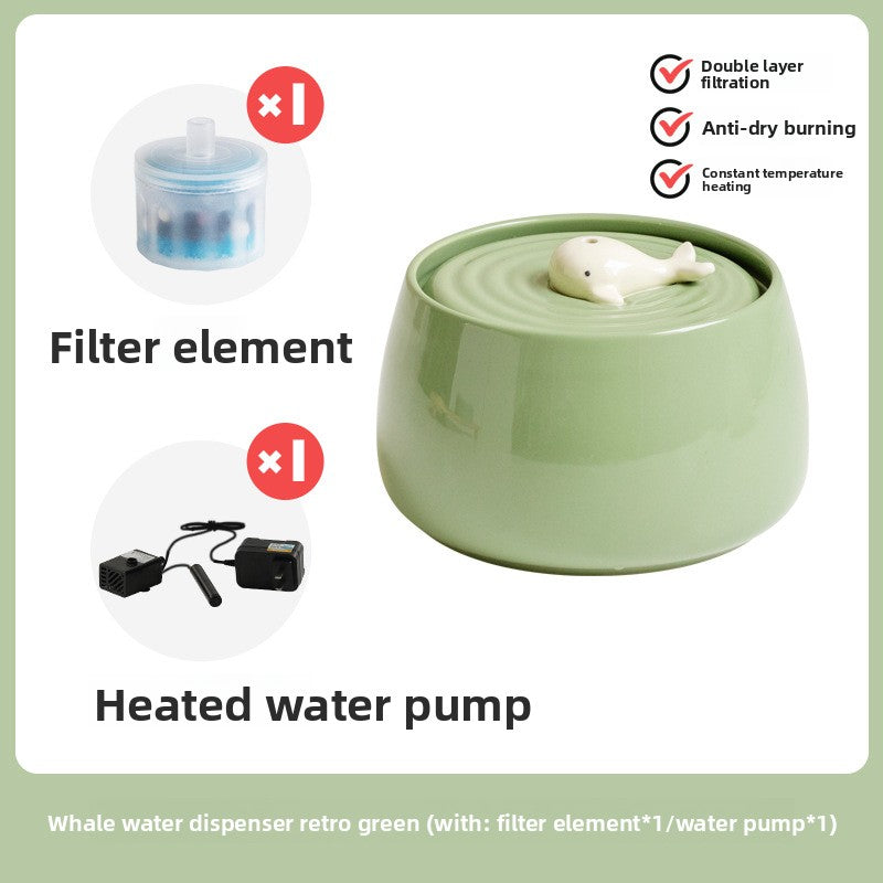 Automatic circulating filter water fountain for cats