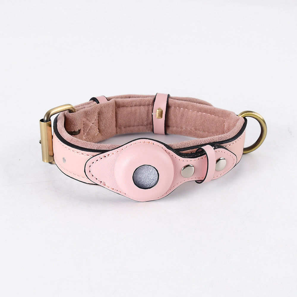 Dog collar and lead sets with tracker holder in five colours