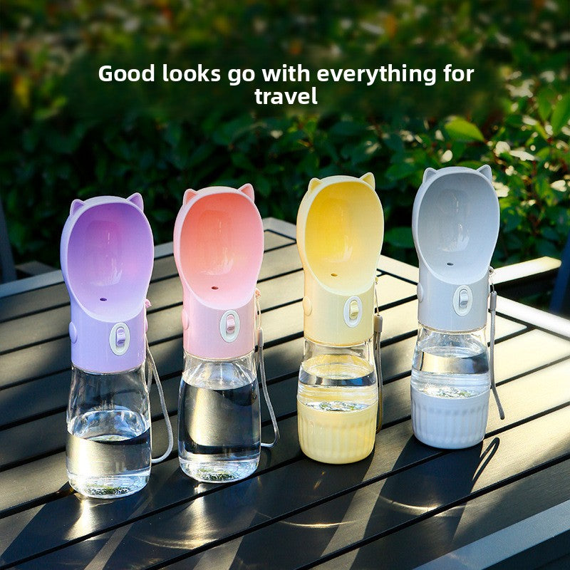 2-in-1 Portable Pet Water Bottle and Food Container, Leak-Proof