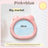 Shallow ceramic pet food plate with cute bear design in blue and pink, view 27