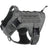 Tactical mesh dog harness with grab handle and reflective trim in black, view 10