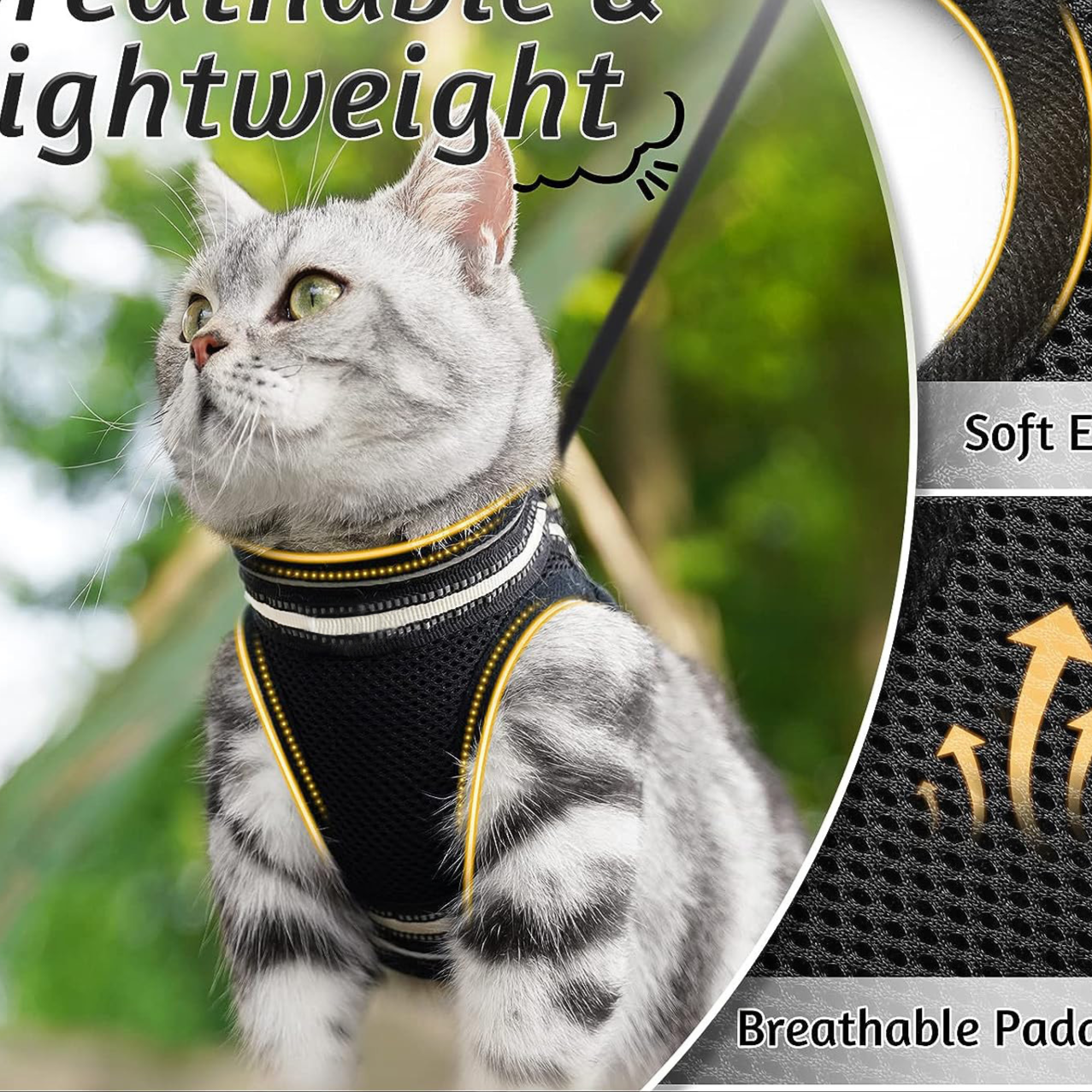Escape-proof reflective harness and lead set, available from Pet Royale UK