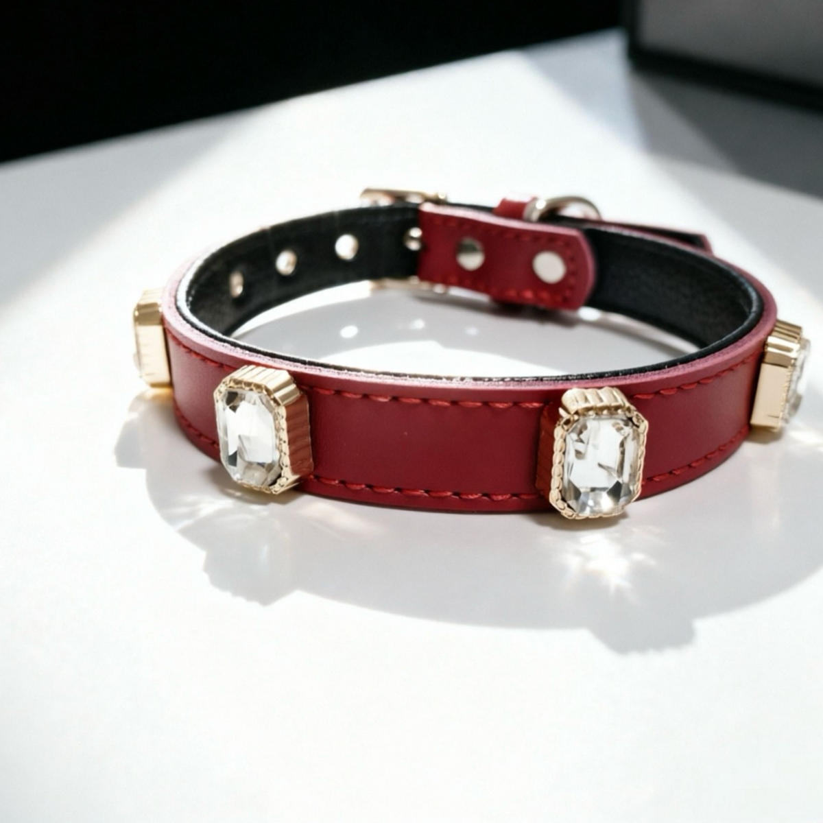 Cowhide leather dog collar with metal buckle, product image 9