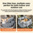 Dark grey padded dog car booster seat bed with strap, view 2
